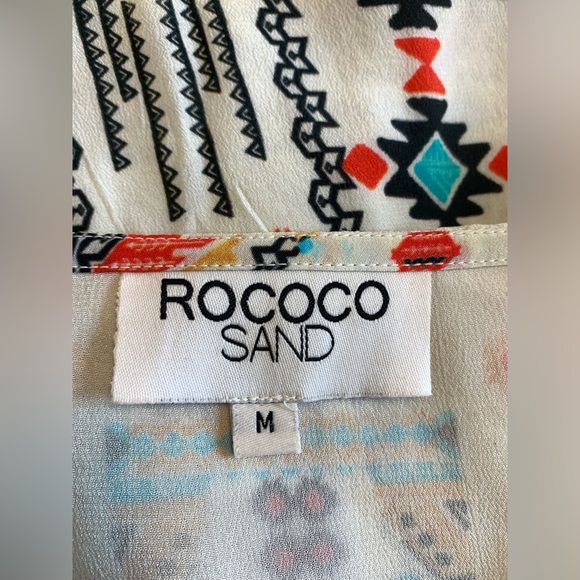 Rococo Sand Boho Embroidered Colorful 100% Silk Blouse size M - Picture 6 of 9